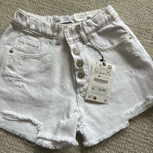 Zara Girls BRAND NEW White Denim Shorts